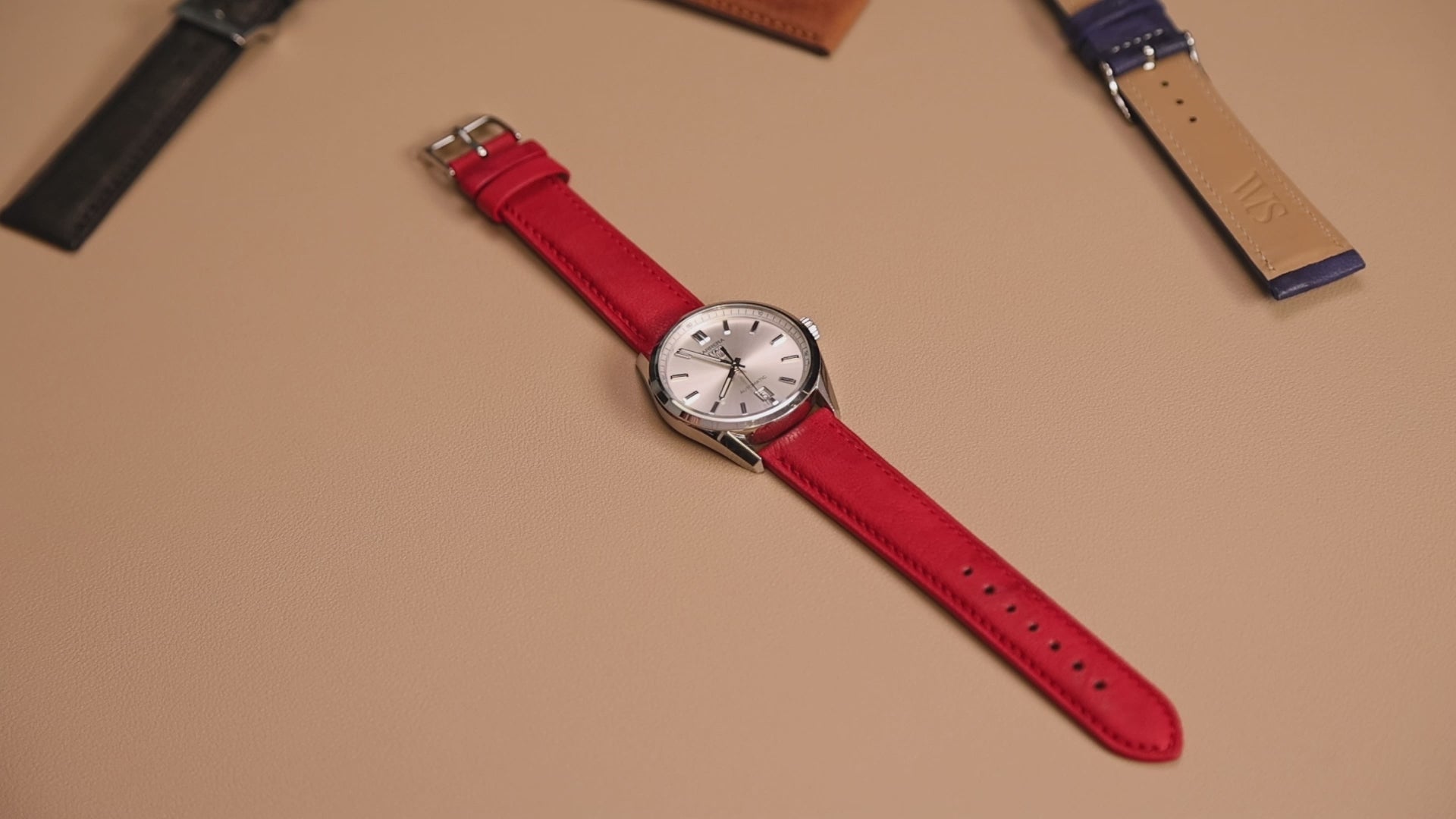Red Calf Leather Watch Band | WIS Watch Straps
