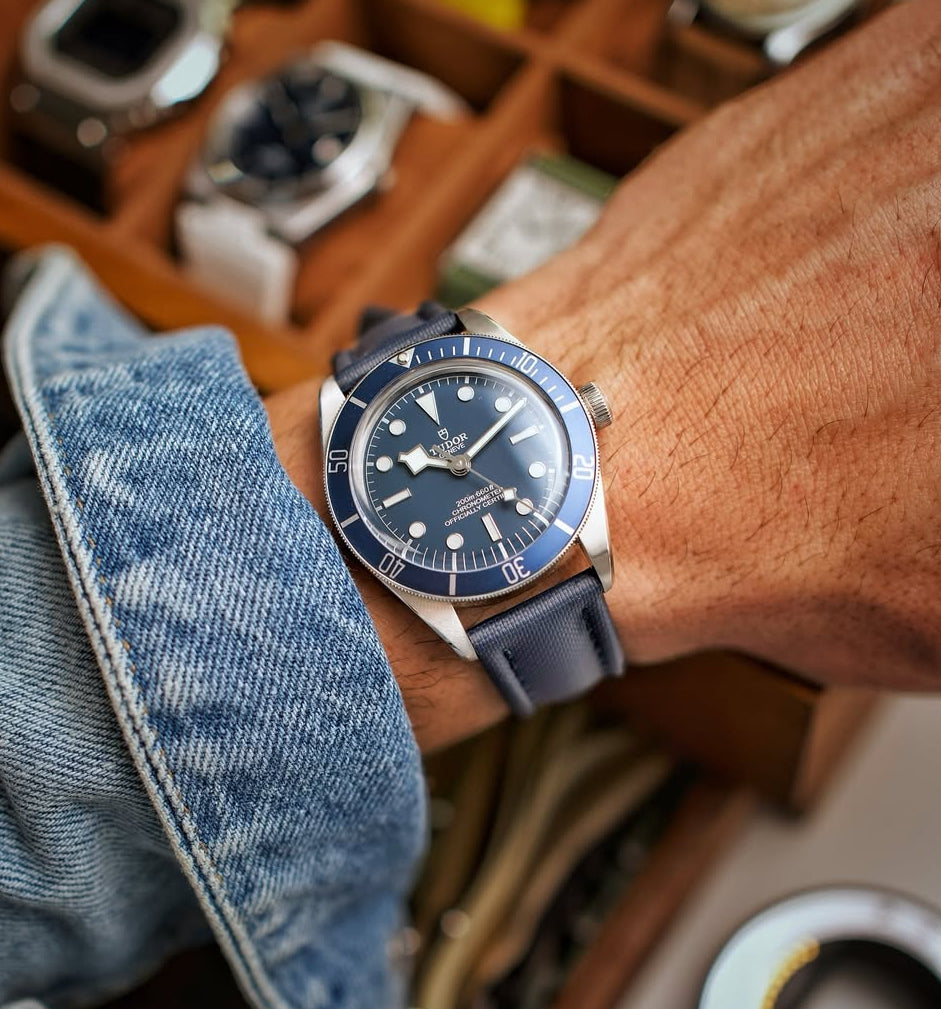Blue Quick Release Sailcloth Watch Band | WIS Watch Straps