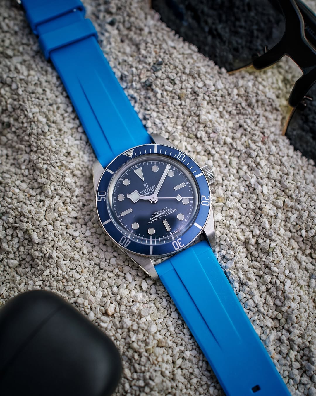 Miami Blue Rubber Quick Release 20mm Watch Band | WIS Watch Straps