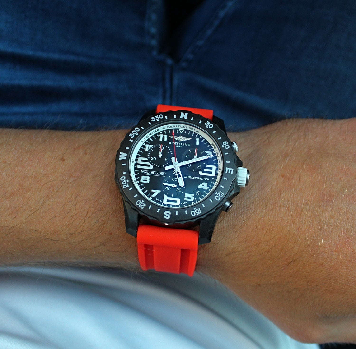 Red Rubber Traditional Watch Band 22mm | WIS Watch Straps