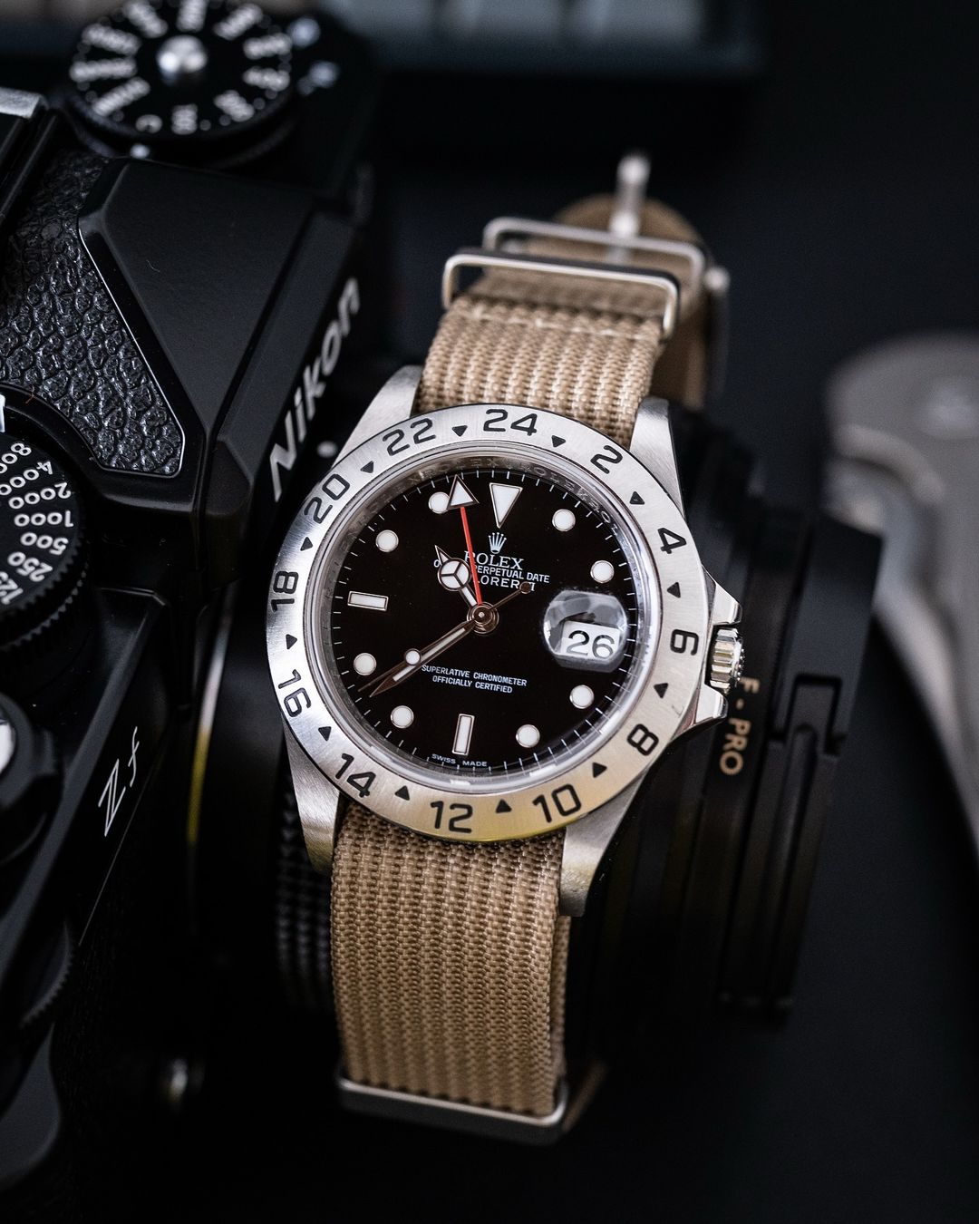 Tan Woven Nylon Watch Strap | WIS