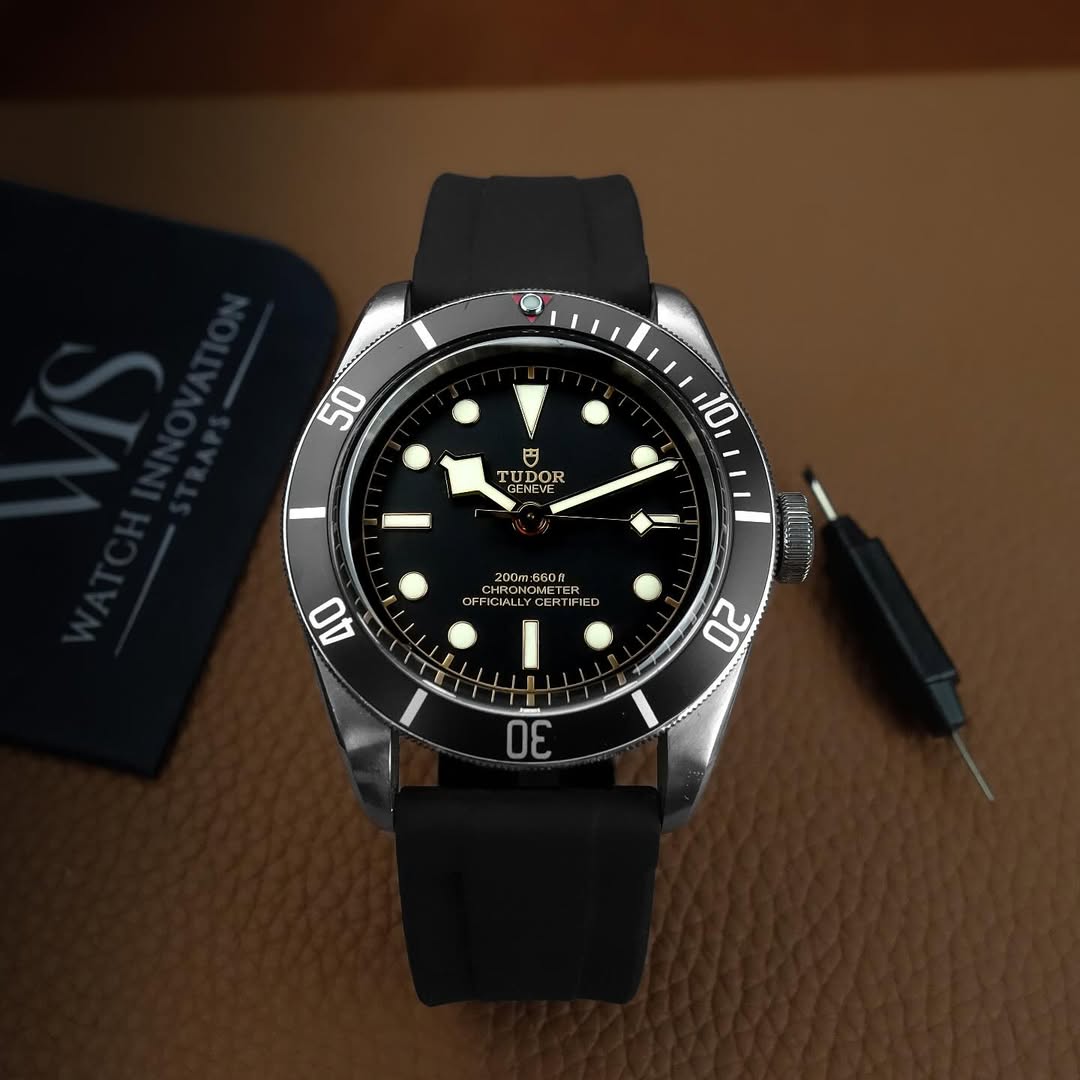 Black Rubber Quick Release 20mm Watch Strap | WIS Watch Straps