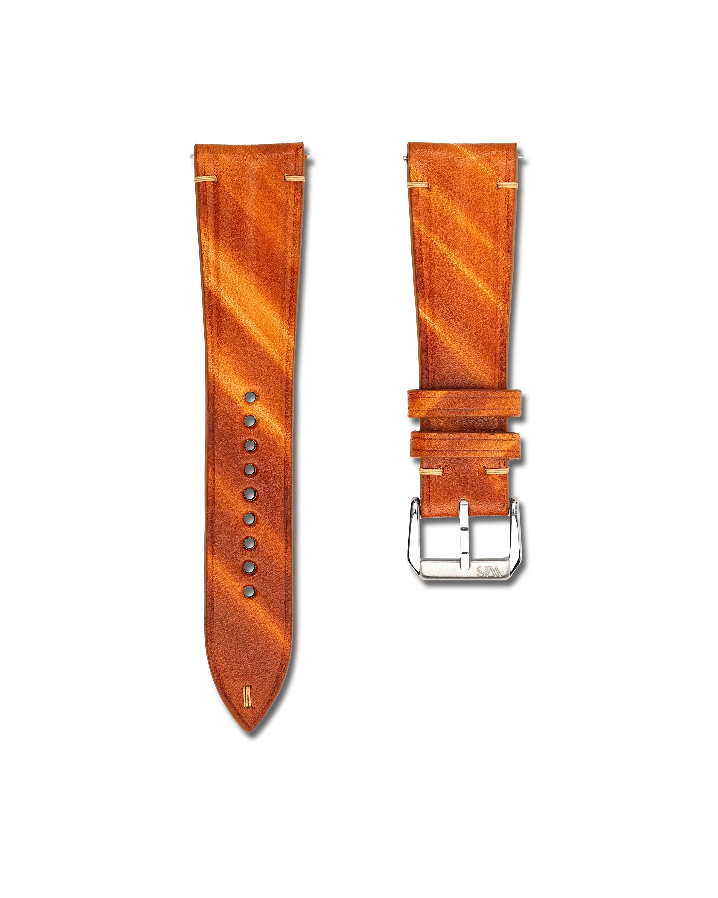 Light Brown Brushed Handmade Calf Leather Watch Strap | WIS Watch Straps