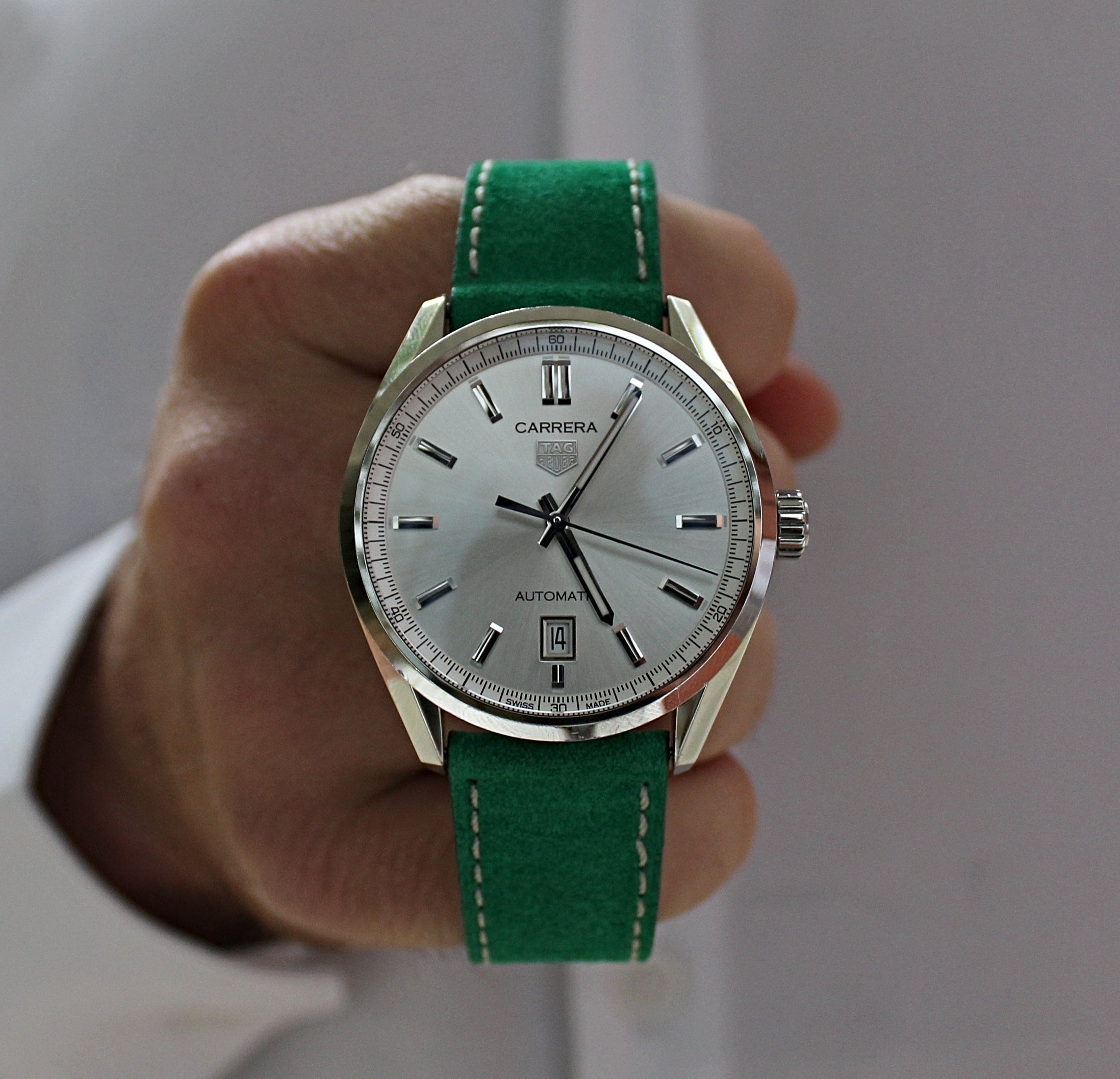 Mint Green Suede Leather Watch Band 20mm | WIS Watch Straps