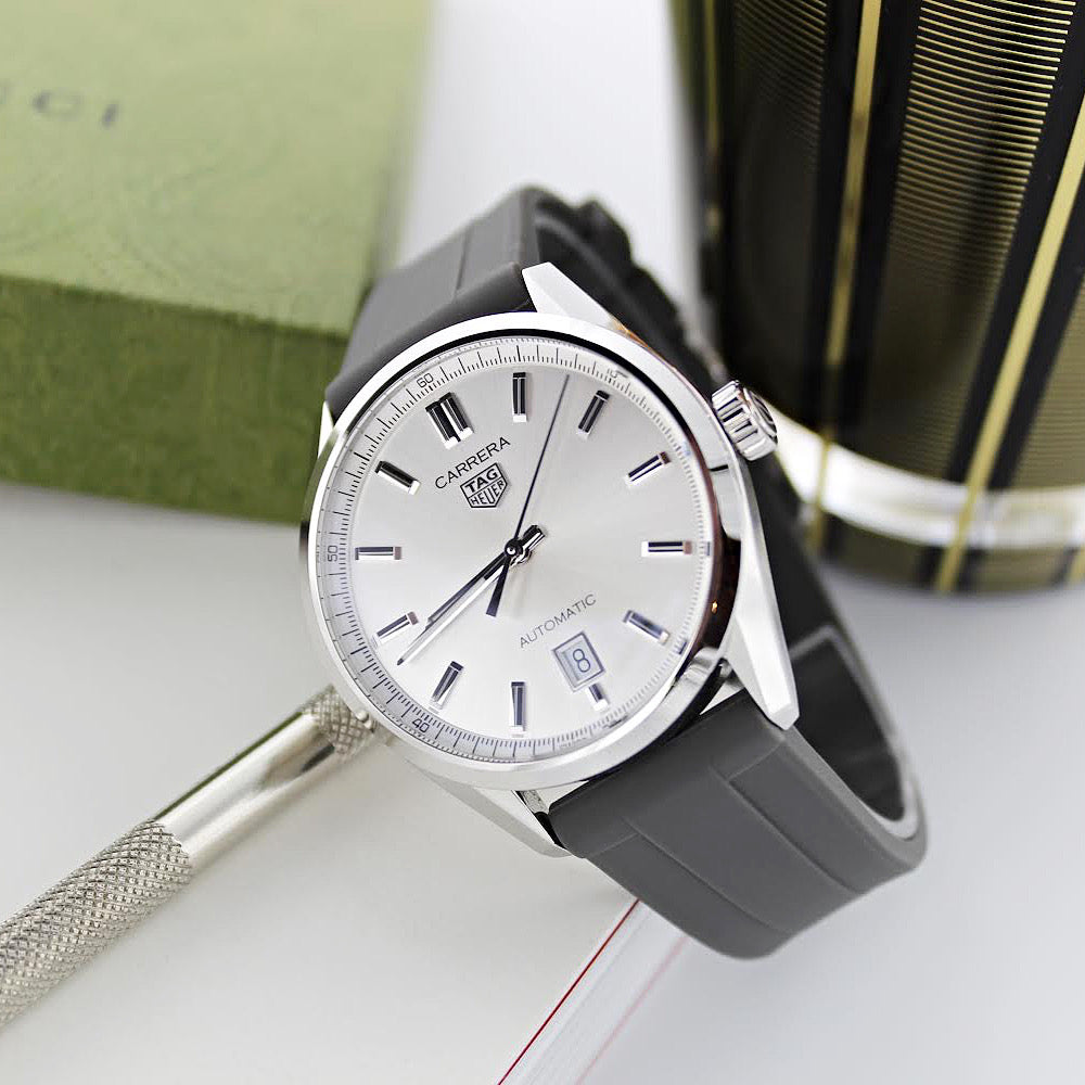 Grey Rubber Watch Strap for TAG Heuer | WIS Straps