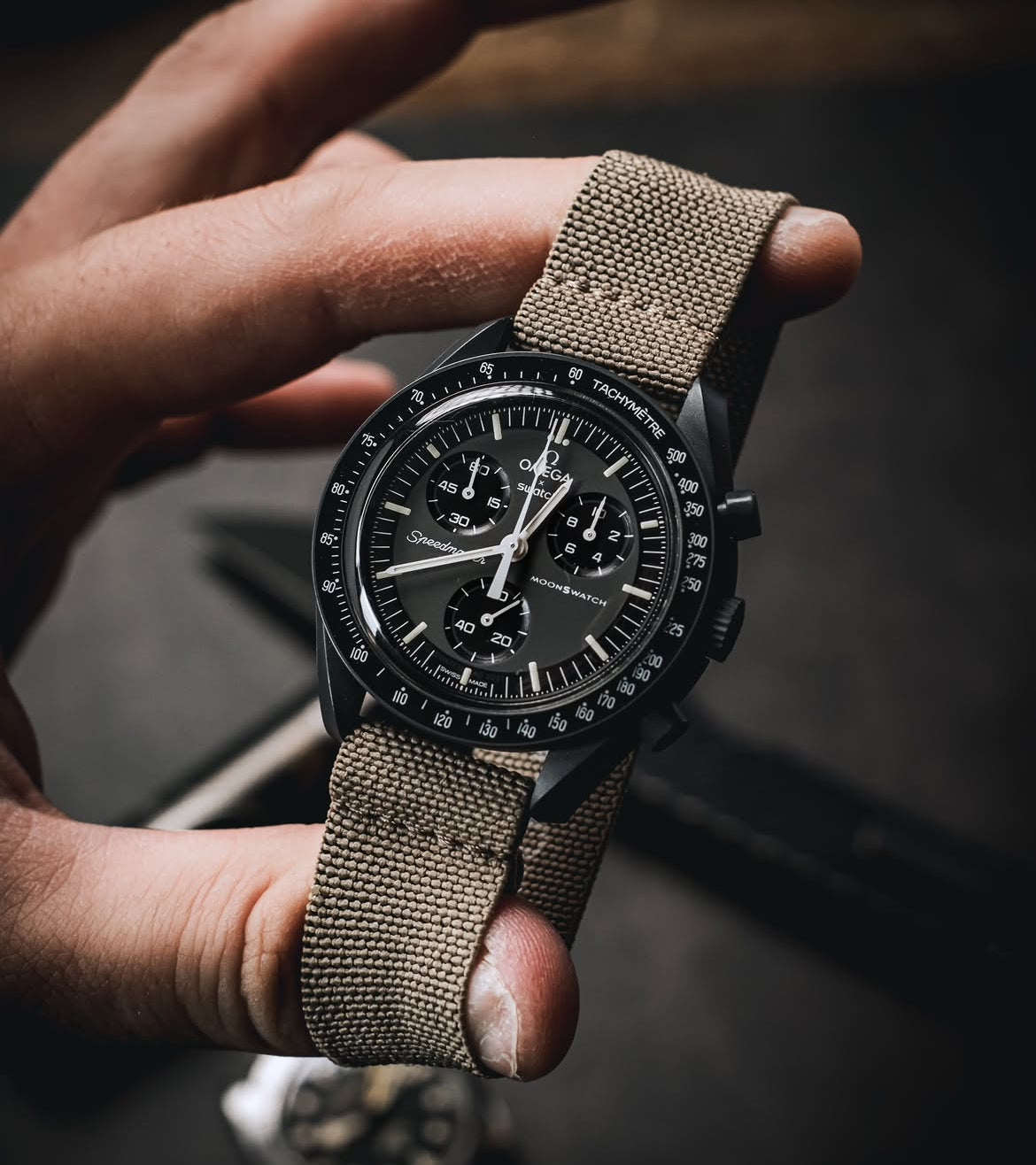 Tan Elastic Quick Release WIS Watch Strap
