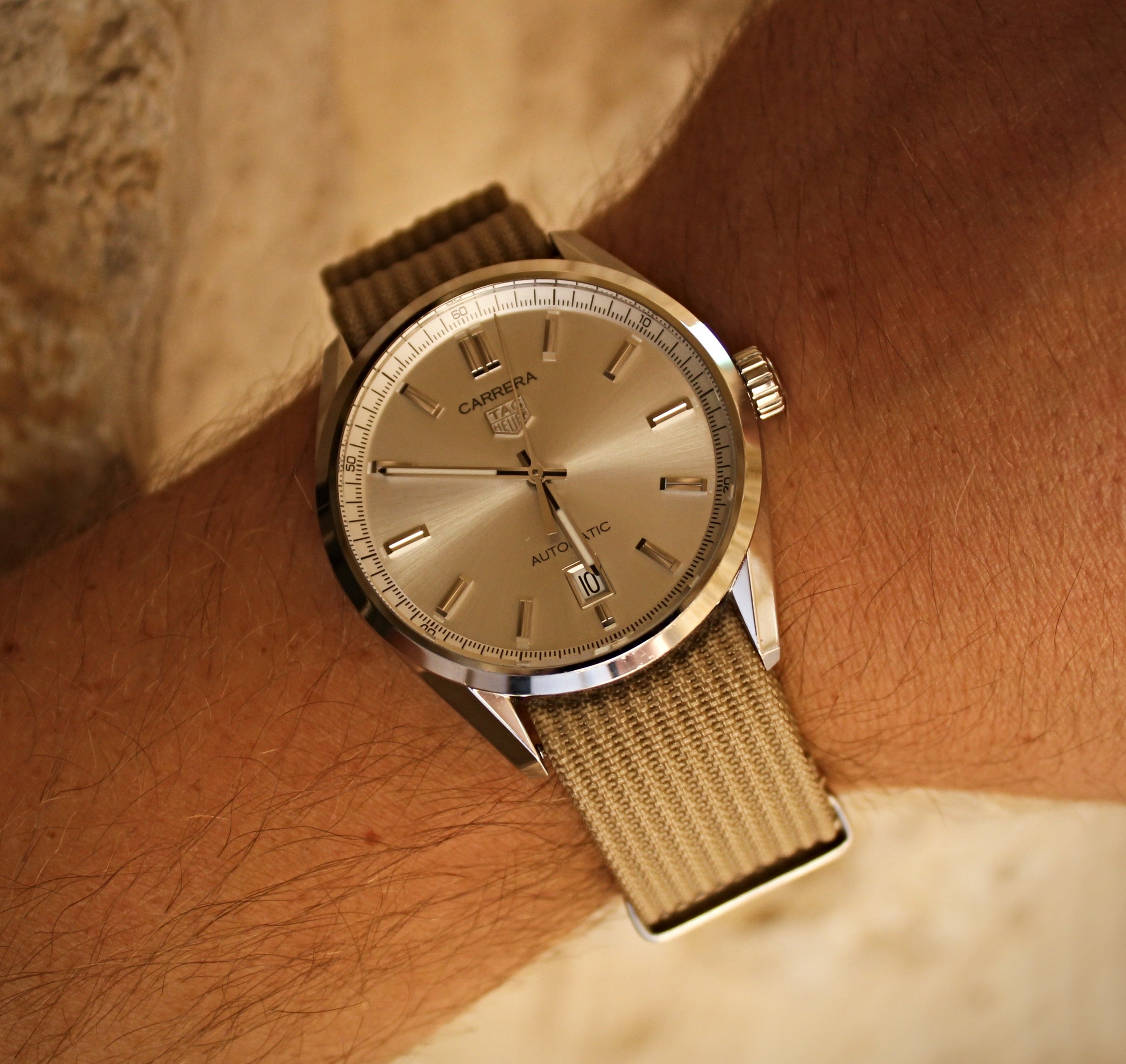 Tan Woven Nylon Watch Band | WIS Straps