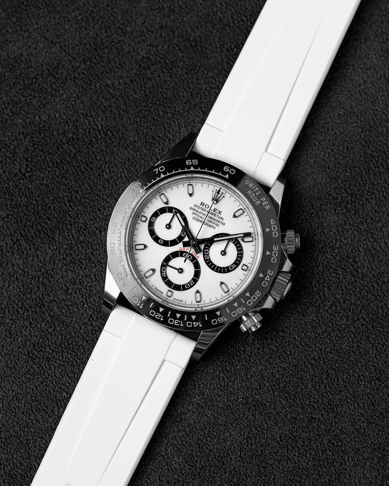 Quick Release White Rubber Watch Strap 20mm for Rolex Daytona | WIS Watch Straps