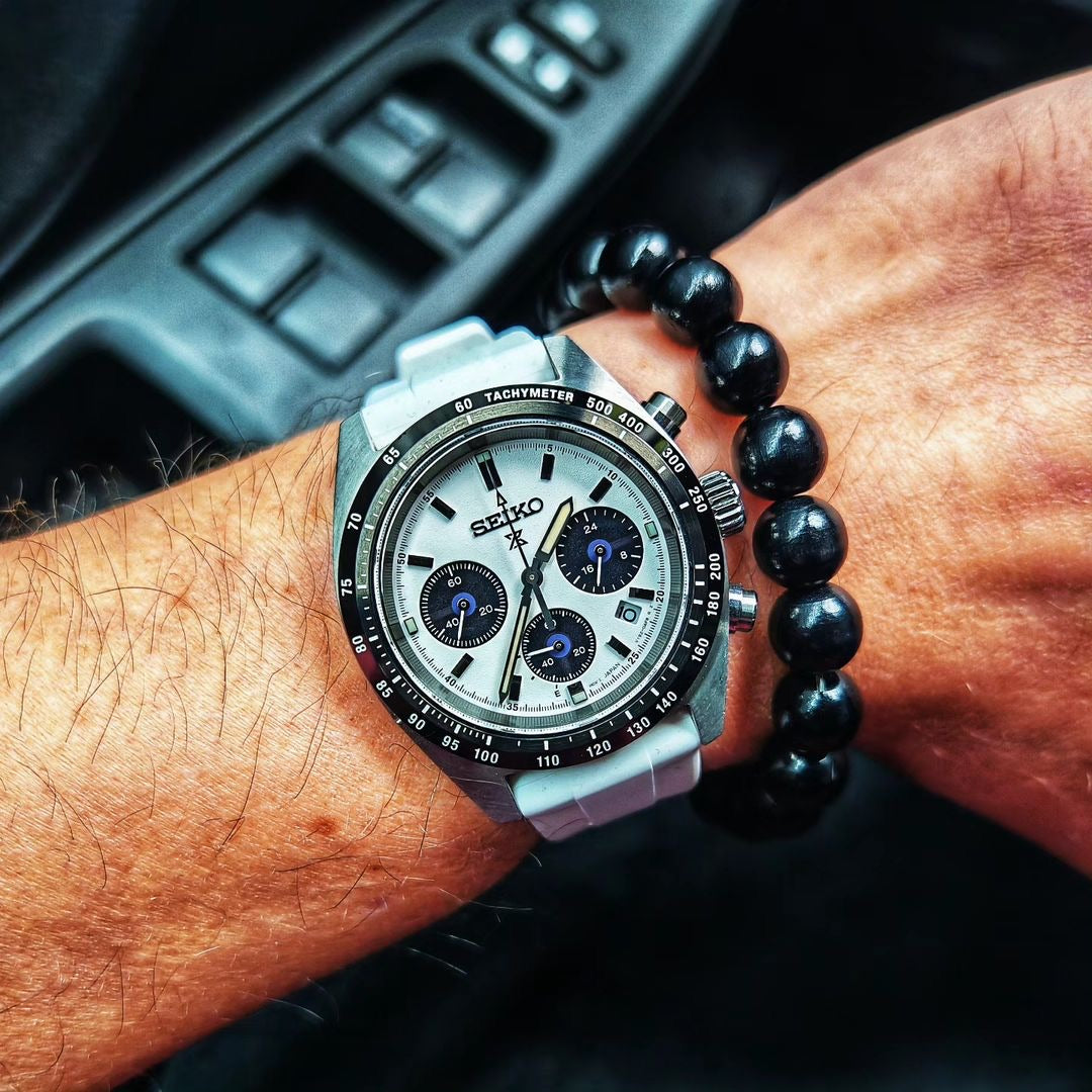 White Rubber Soft Silicone Blend WIS Strap on Seiko