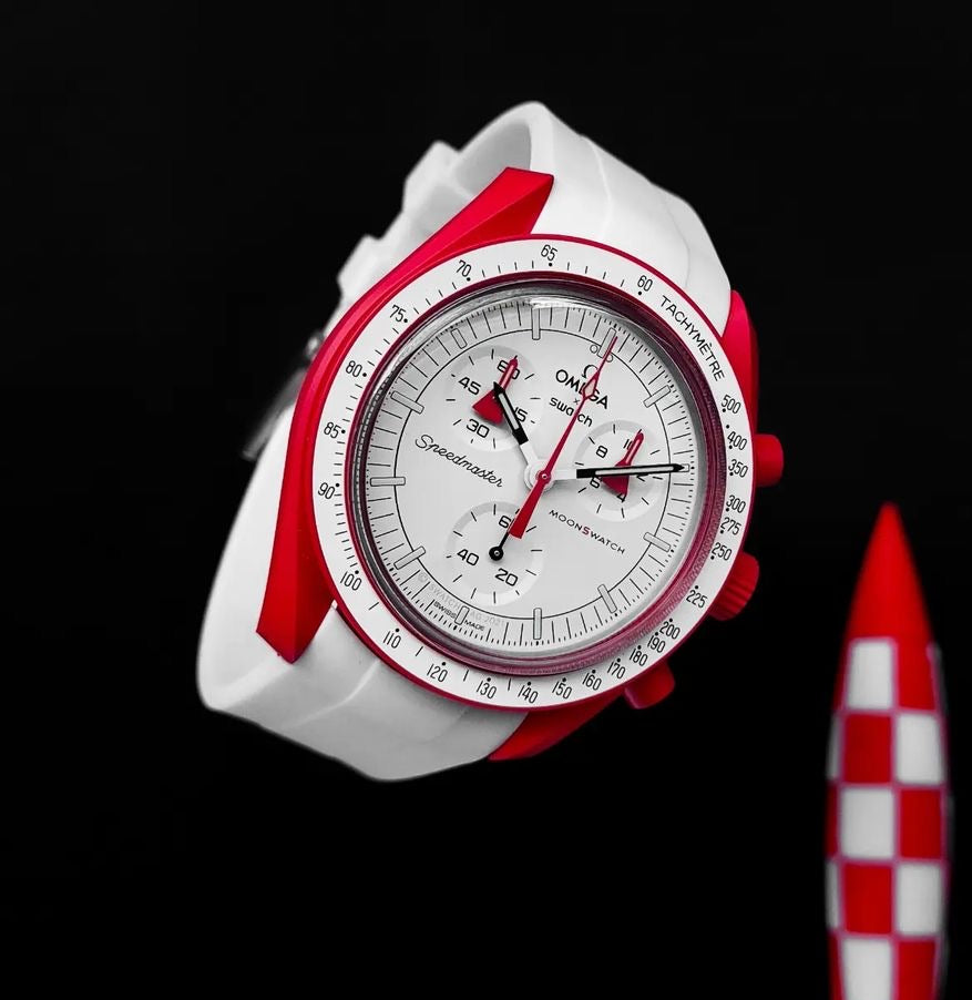Omega MoonSwatch Mission to Mars White Rubber Integrated Watch Strap