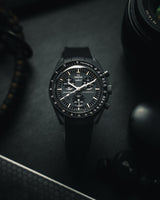 TUXEDO BLACK - RUBBER WATCH STRAP FOR SWATCH X OMEGA MOONSWATCH