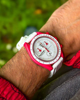 POLAR WHITE - QUICK RELEASE RUBBER WATCH STRAP FOR OMEGA X SWATCH MOONSWATCH