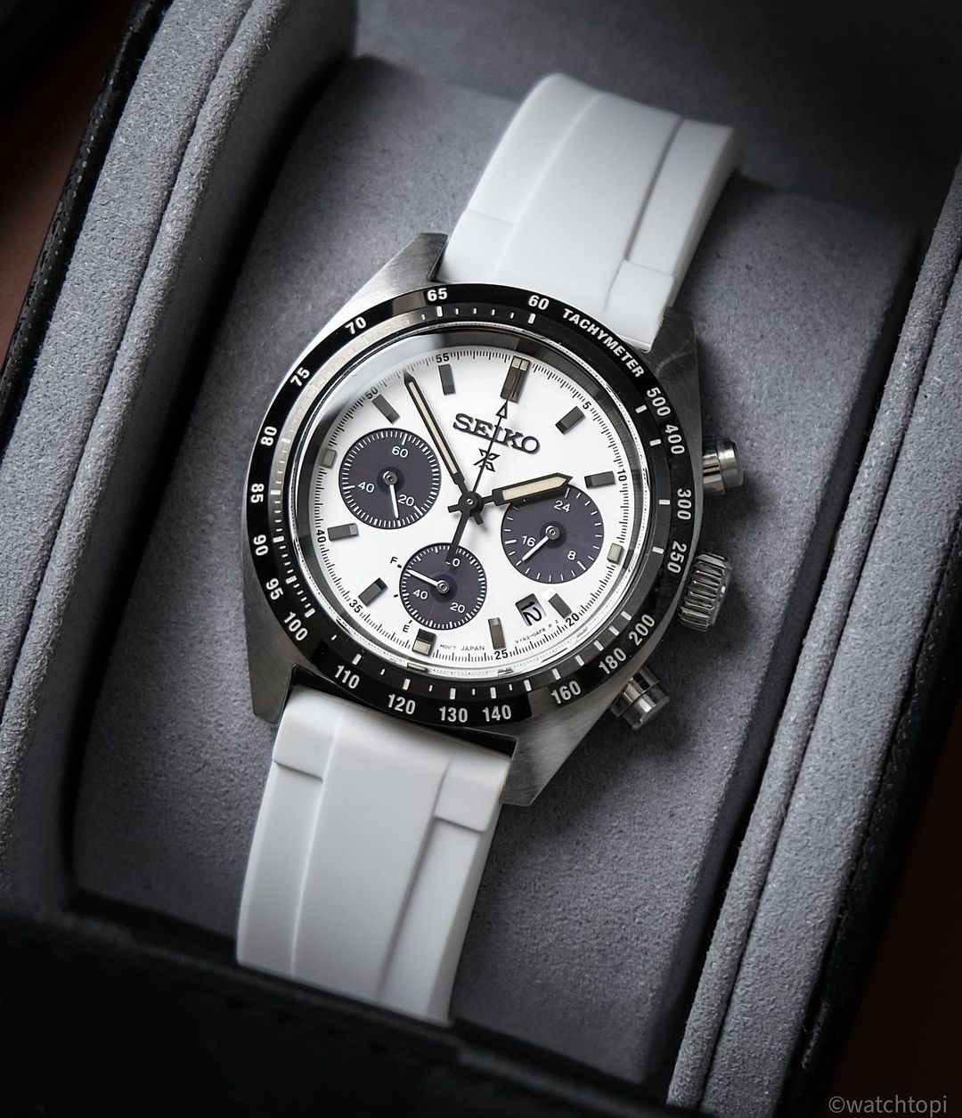 Polar White - Quick Release Rubber Watch Strap For Seiko Marinemaster