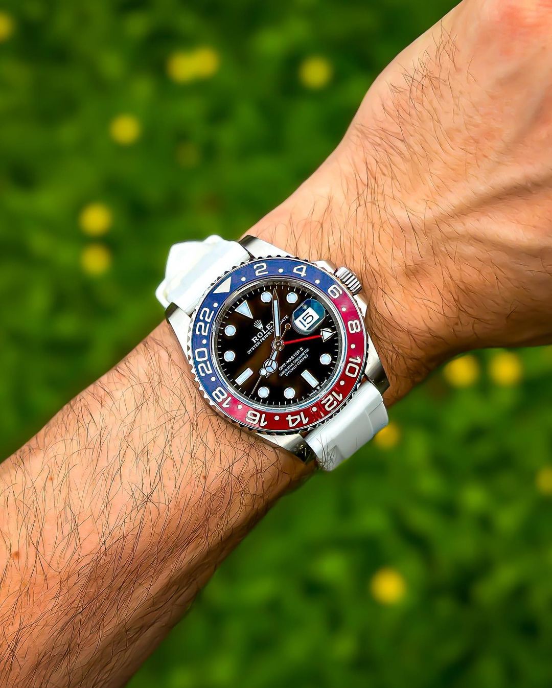 Quick Release Watch Silicone Rubber WIS Watch Straps on Rolex Pepsi GMT