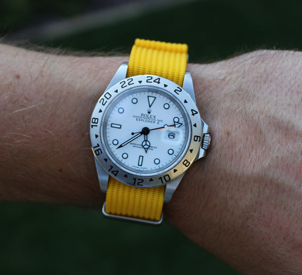 Correa Nato para Rolex Explorer, color amarillo limón