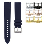 MARINE BLUE - QUICK RELEASE RUBBER WATCH STRAP FOR LONGINES RECORD COLLECTION