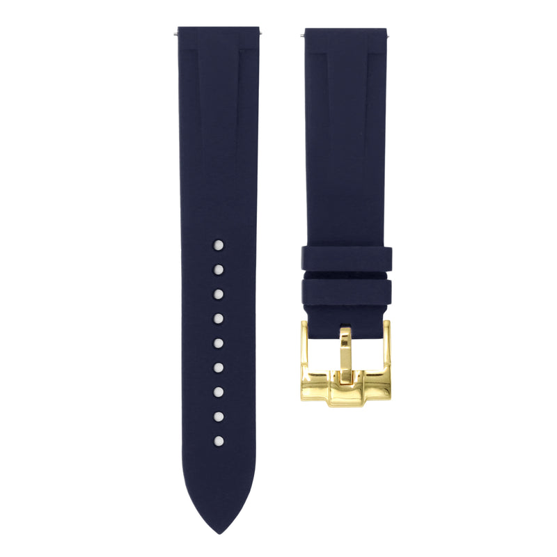 MARINE BLUE - QUICK RELEASE RUBBER WATCH STRAP FOR LONGINES RECORD COLLECTION