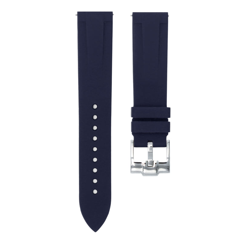 MARINE BLUE - QUICK RELEASE RUBBER WATCH STRAP FOR OMEGA X SWATCH MOONSWATCH