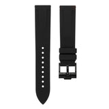 Tuxedo Black - Quick Release Rubber Watch Strap for Longines Record Collection