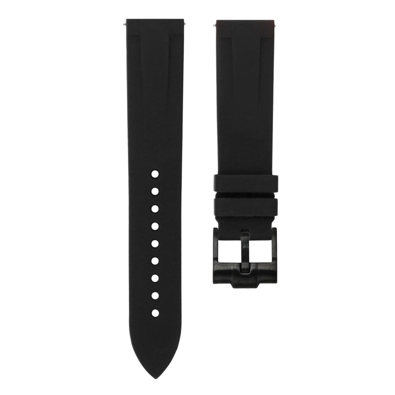 Tuxedo Black - Quick Release Rubber Watch Strap for Omega x Swatch MoonSwatch