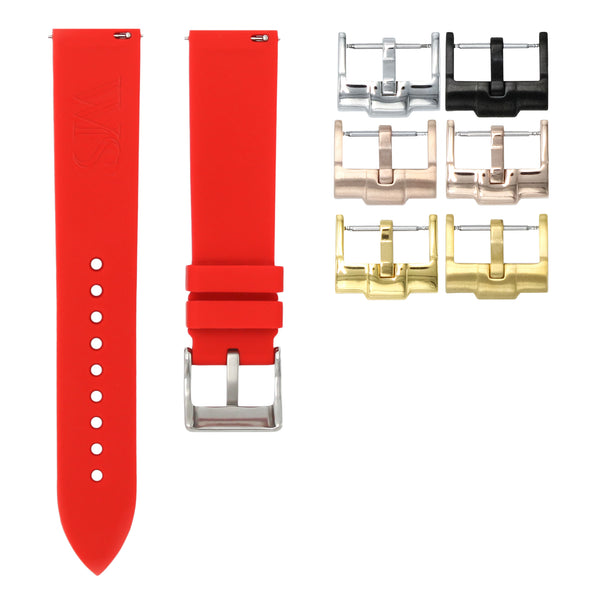 SCARLET RED - QUICK RELEASE RUBBER WATCH STRAP FOR OMEGA SPEEDMASTER