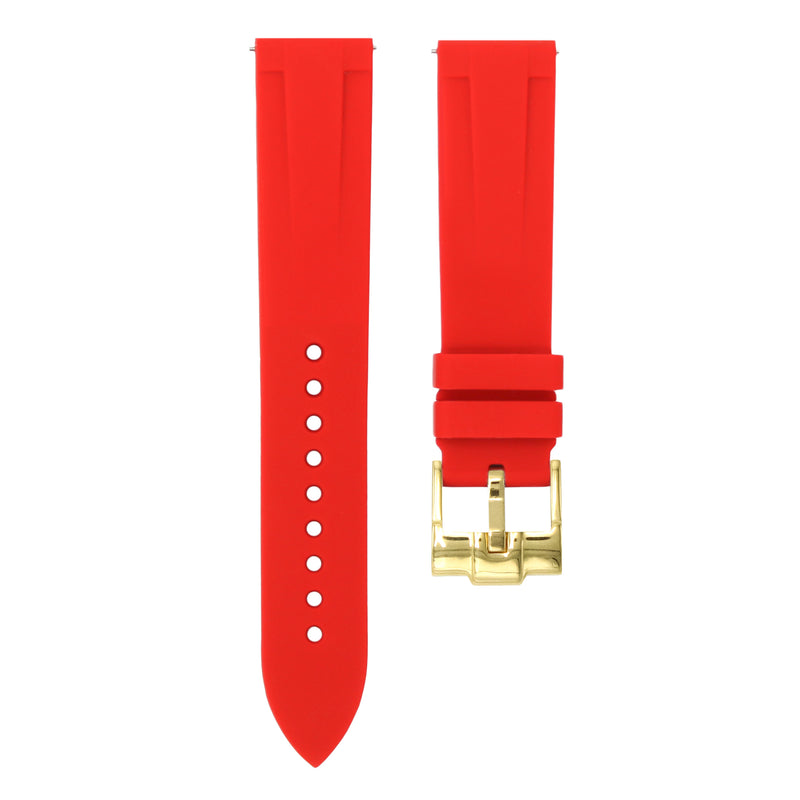SCARLET RED - QUICK RELEASE RUBBER WATCH STRAP FOR OMEGA SEAMASTER