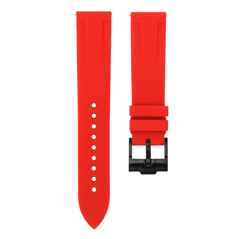 SCARLET RED - QUICK RELEASE RUBBER WATCH STRAP FOR LONGINES 1832