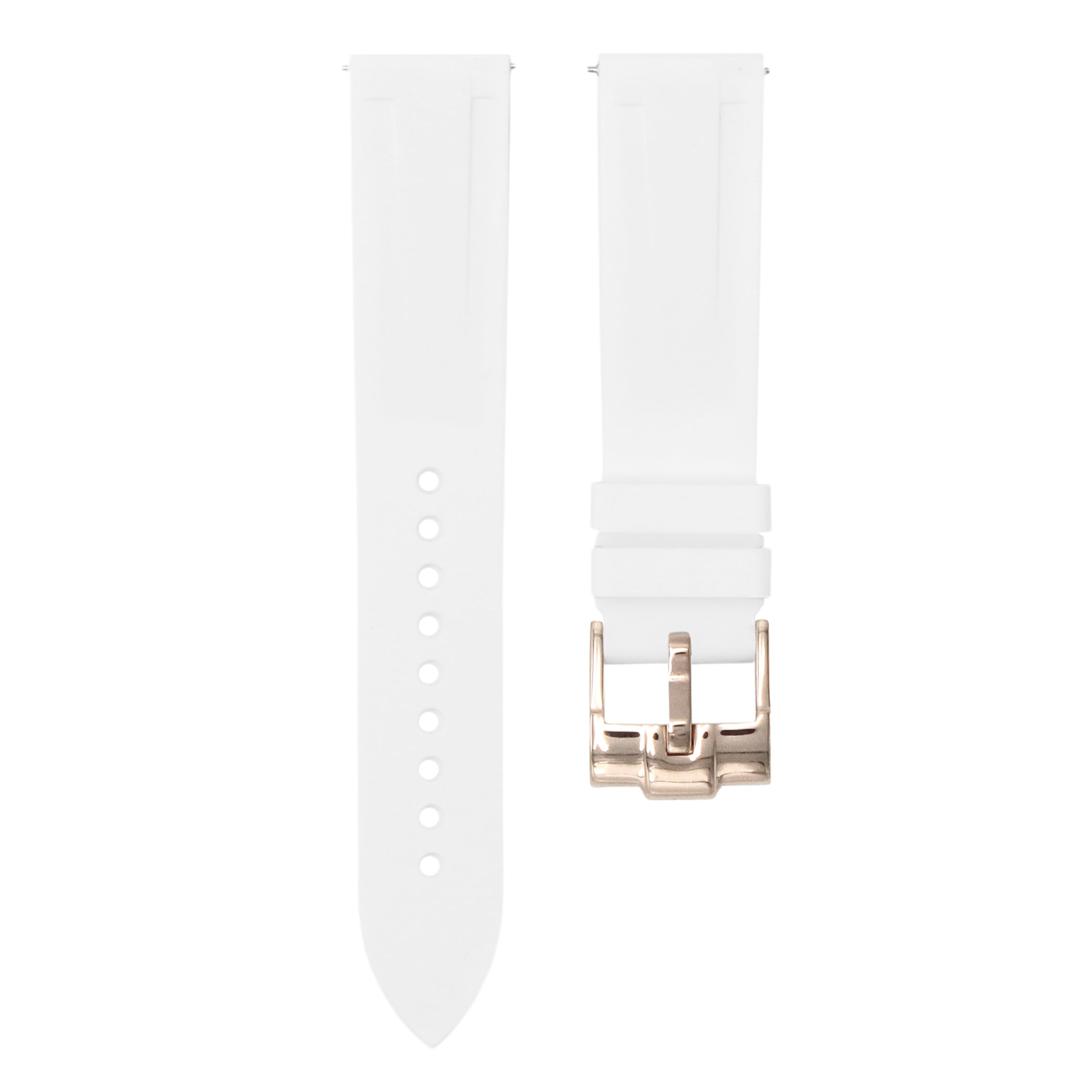 Polar White - Quick Release Rubber Watch Strap For Zenith Chronomaster