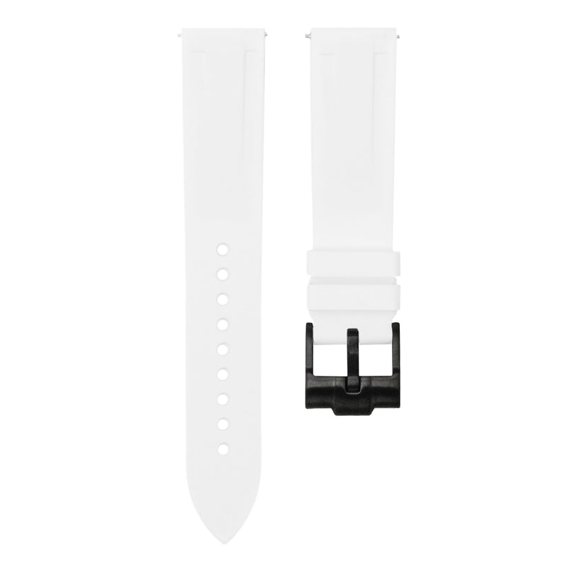 POLAR WHITE - QUICK RELEASE RUBBER WATCH STRAP FOR OMEGA SEAMASTER