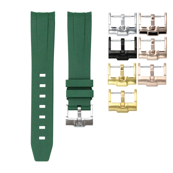 FOREST GREEN - RUBBER WATCH STRAP FOR ROLEX DATEJUST II
