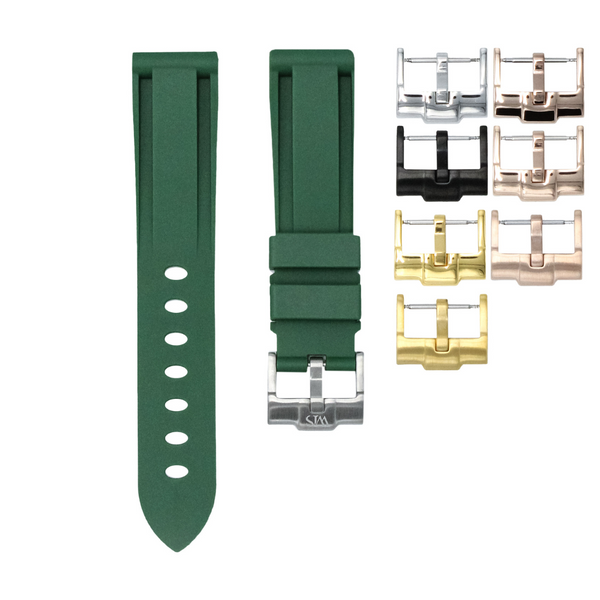 Forest Green - Rubber Watch Strap For Longines 1832