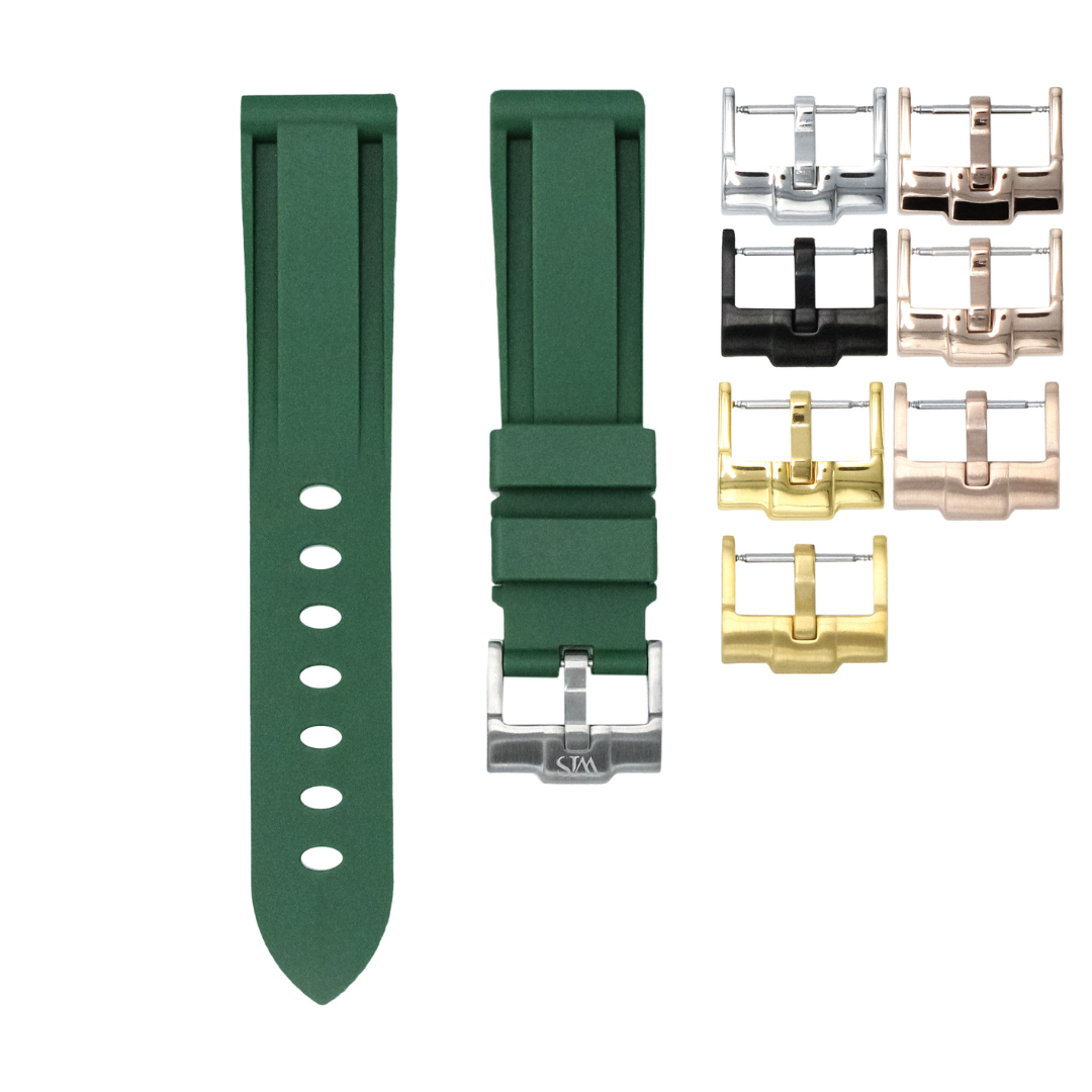 Forest Green - Rubber Watch Strap For Zenith Chronomaster