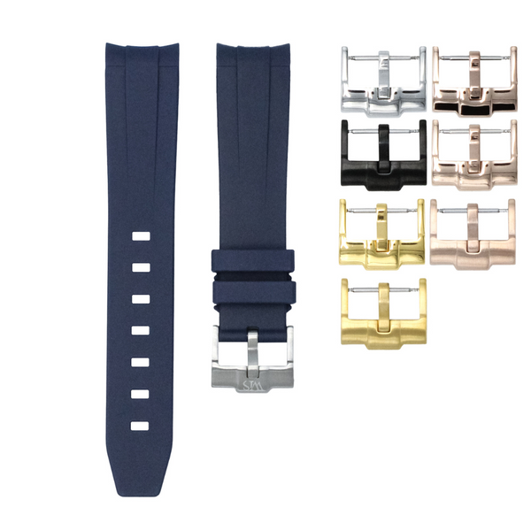 MARINE BLUE - RUBBER WATCH STRAP FOR ROLEX DAY-DATE II (41MM)