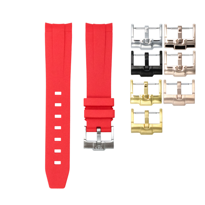 SALMON RED - RUBBER WATCH STRAP FOR ROLEX DATEJUST 41