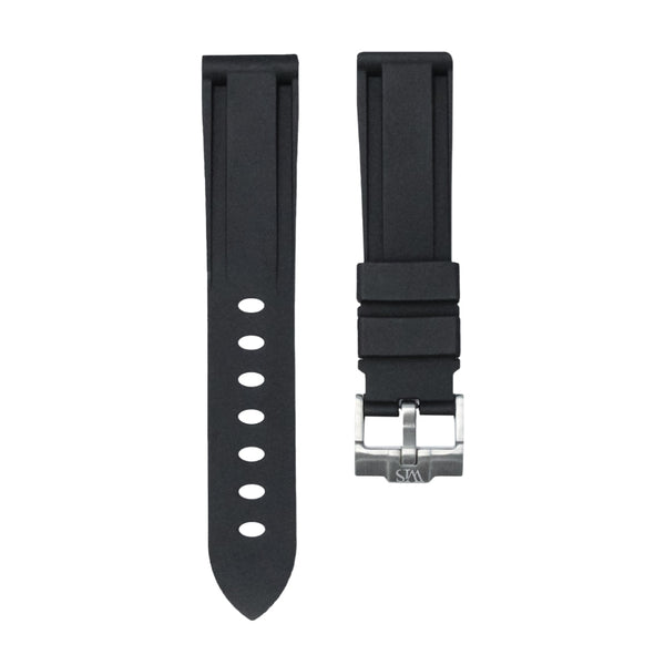 TUXEDO BLACK - RUBBER WATCH STRAP FOR LONGINES ELEGANT COLLECTION