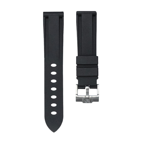 TUXEDO BLACK - RUBBER WATCH STRAP FOR ZENITH CHRONOMASTER