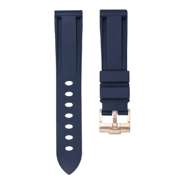 MARINE BLUE - RUBBER WATCH STRAP FOR OMEGA SEAMASTER