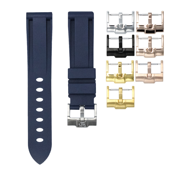 MARINE BLUE - RUBBER WATCH STRAP FOR LONGINES ELEGANT COLLECTION
