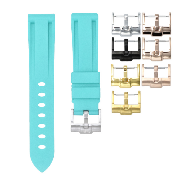 Glacier Blue - Rubber Watch Strap For Longines 1832