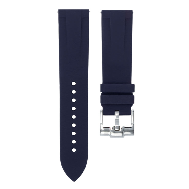 MARINE BLUE - QUICK RELEASE RUBBER WATCH STRAP FOR LONGINES CONQUEST V.H.P