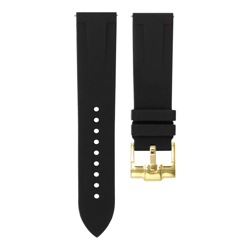 TUXEDO BLACK - QUICK RELEASE RUBBER WATCH STRAP FOR TUDOR HERITAGE CHRONO