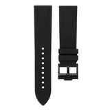 Tuxedo Black - Quick Release Rubber Watch Strap For Baume & Mercier Capeland Automatic