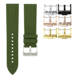 OLIVE GREEN - QUICK RELEASE RUBBER WATCH STRAP FOR BAUME & MERCIER CAPELAND AUTOMATIC