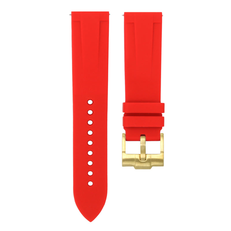 SCARLET RED - QUICK RELEASE RUBBER WATCH STRAP FOR BREITLING AVENGER