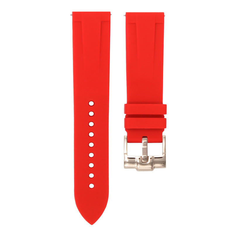 Scarlet Red - Quick Release Rubber Watch Strap For TAG Heuer Monaco