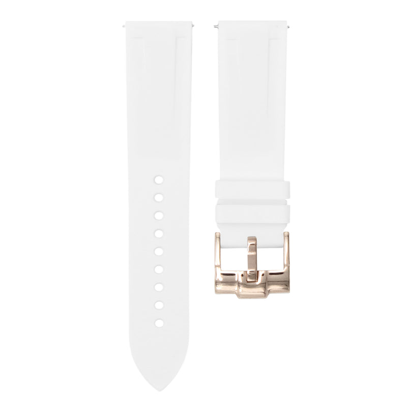 POLAR WHITE - QUICK RELEASE RUBBER WATCH STRAP FOR BELL & ROSS V2-93