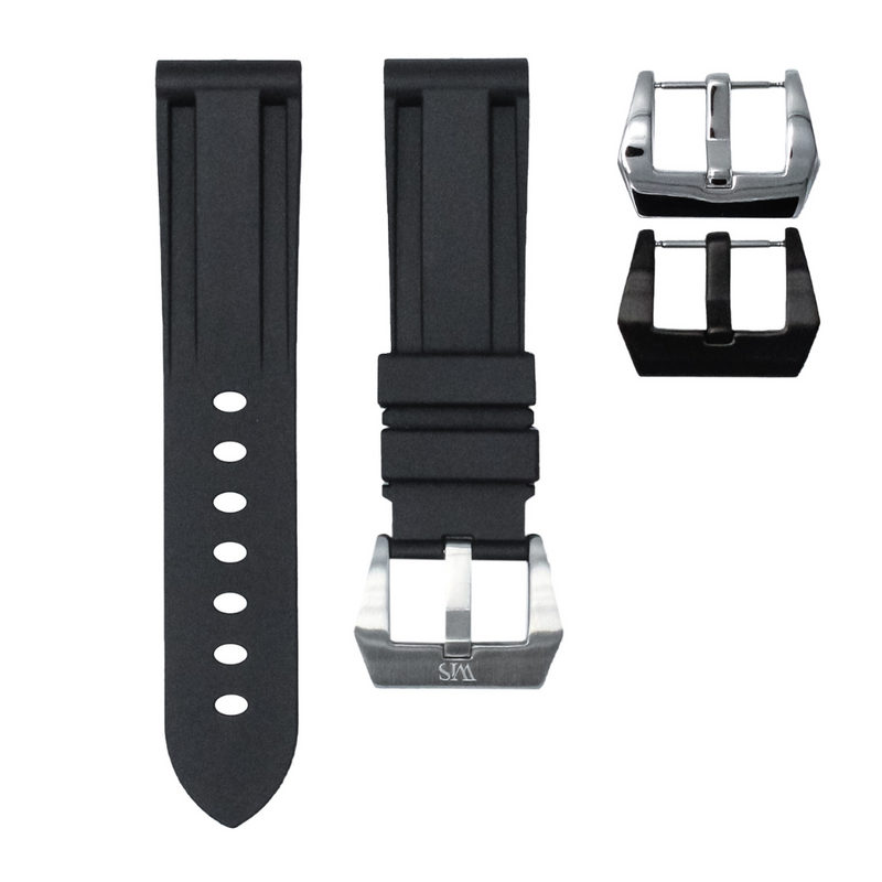 Tuxedo Black - Rubber Watch Strap For IWC Portugieser