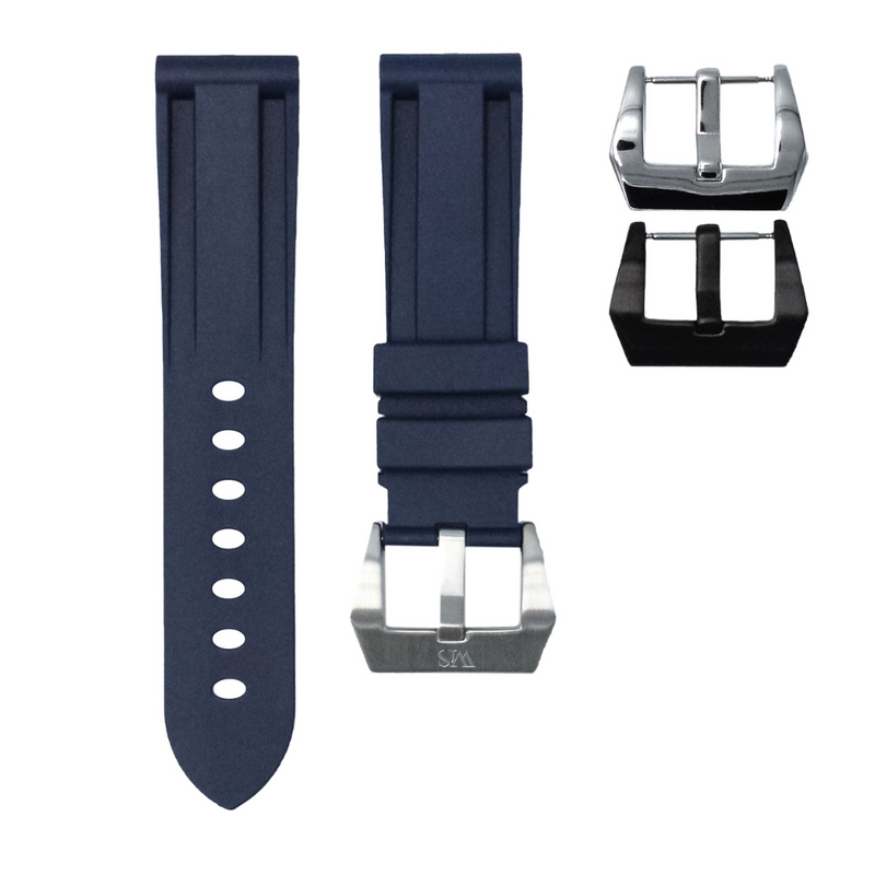 Marine Blue - Rubber Watch Strap For Breitling Colt