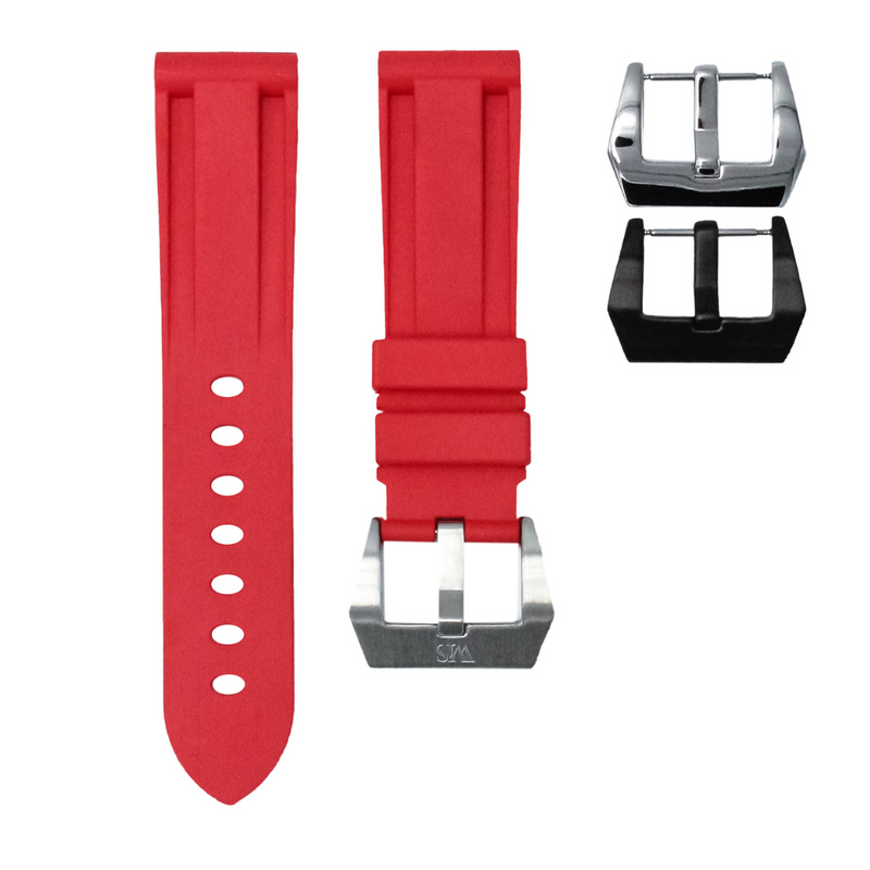 SALMON RED - RUBBER WATCH STRAP FOR BREITLING NAVITIMER SERIES