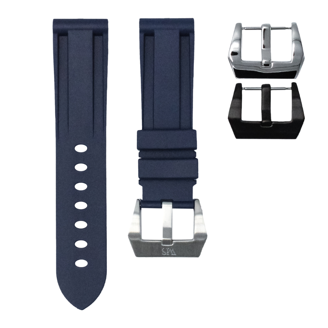 Marine Blue - Rubber Watch Strap For Tag Heuer Monaco